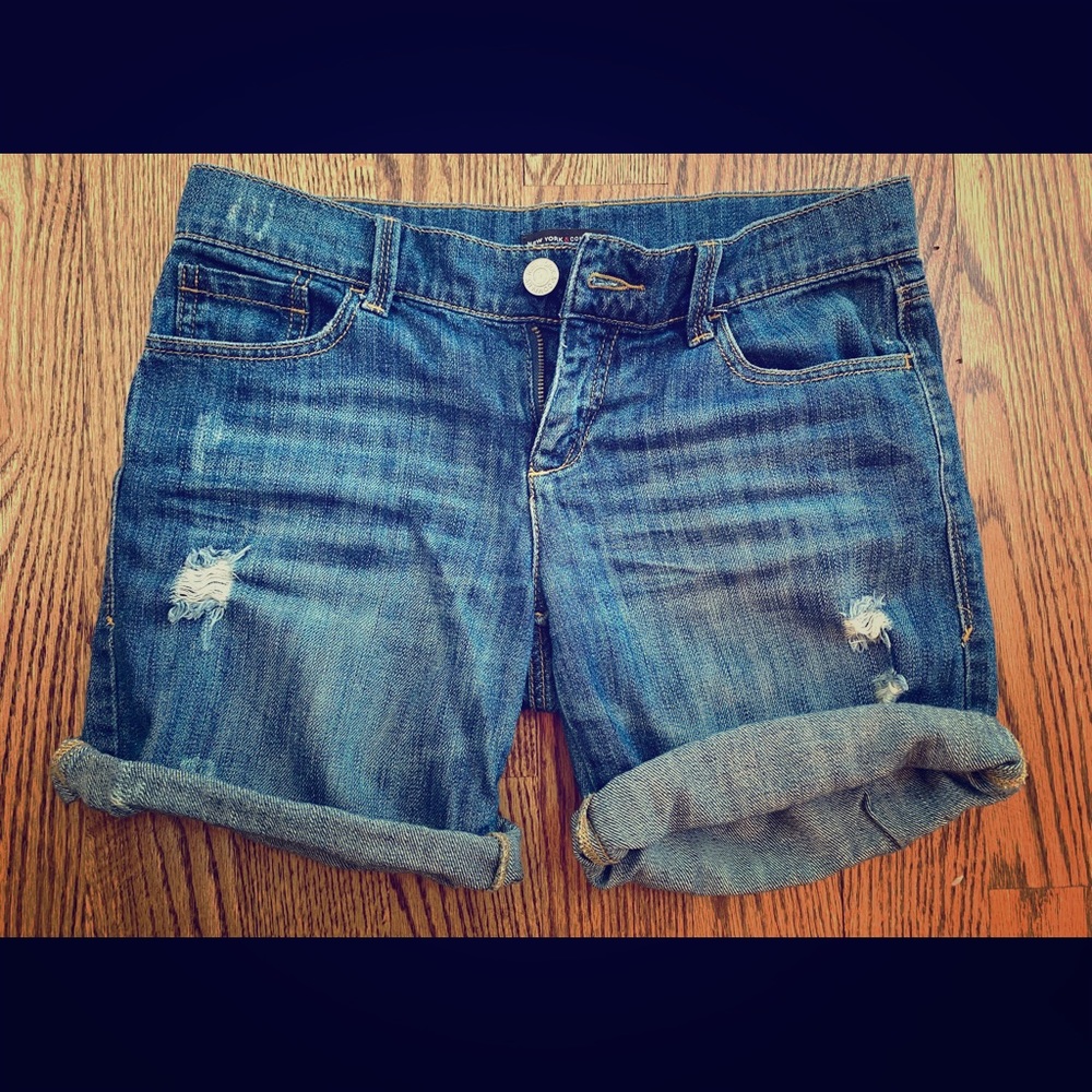 New York & Company Blue Denim Jean Shorts